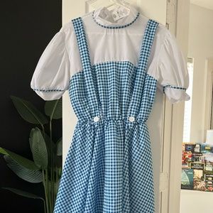 Dorothy Wizard of OZ Costume with red shoes - Size large and size 8.